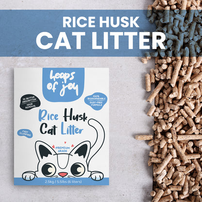 Heaps Of Joy - Rice Husk Cat Litter - Unscented, Premium Grade