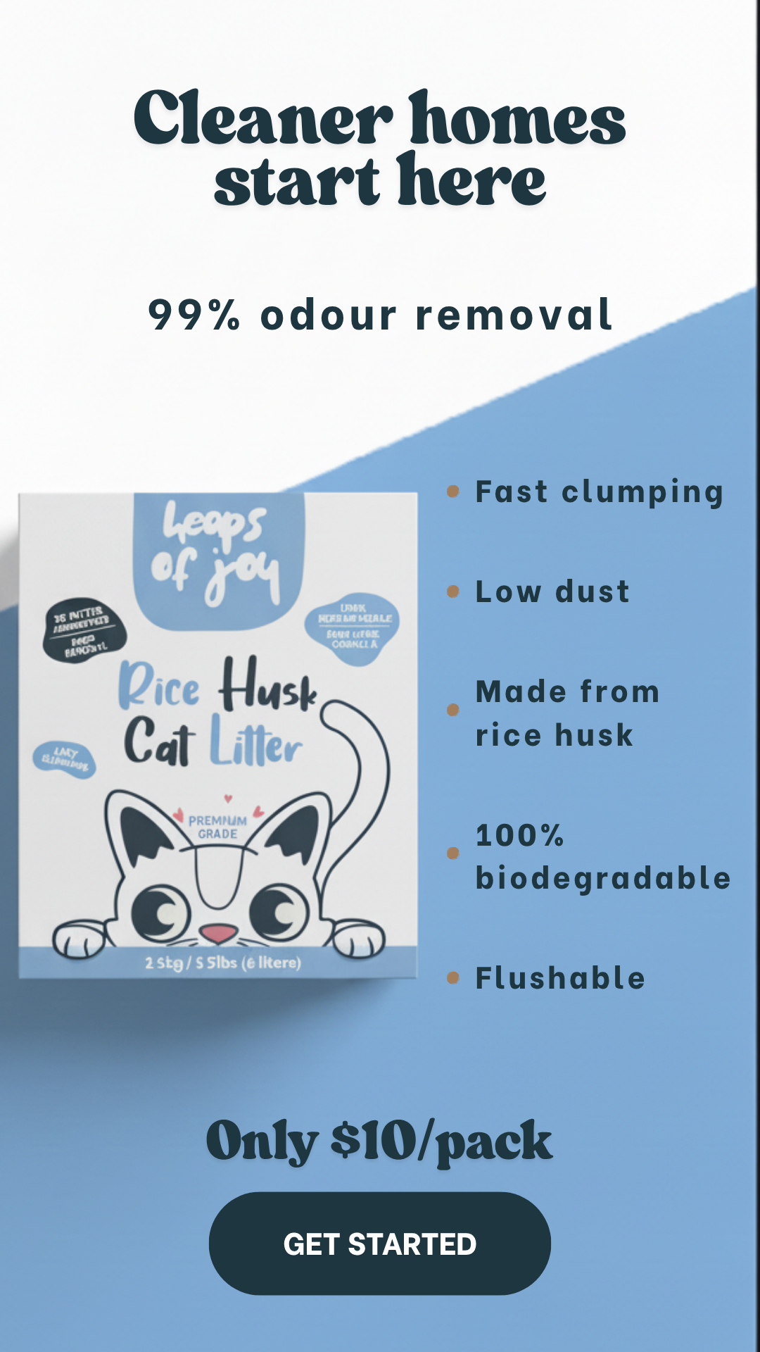[$10] Heaps Of Joy Cat Litter - Unscented, Premium Grade