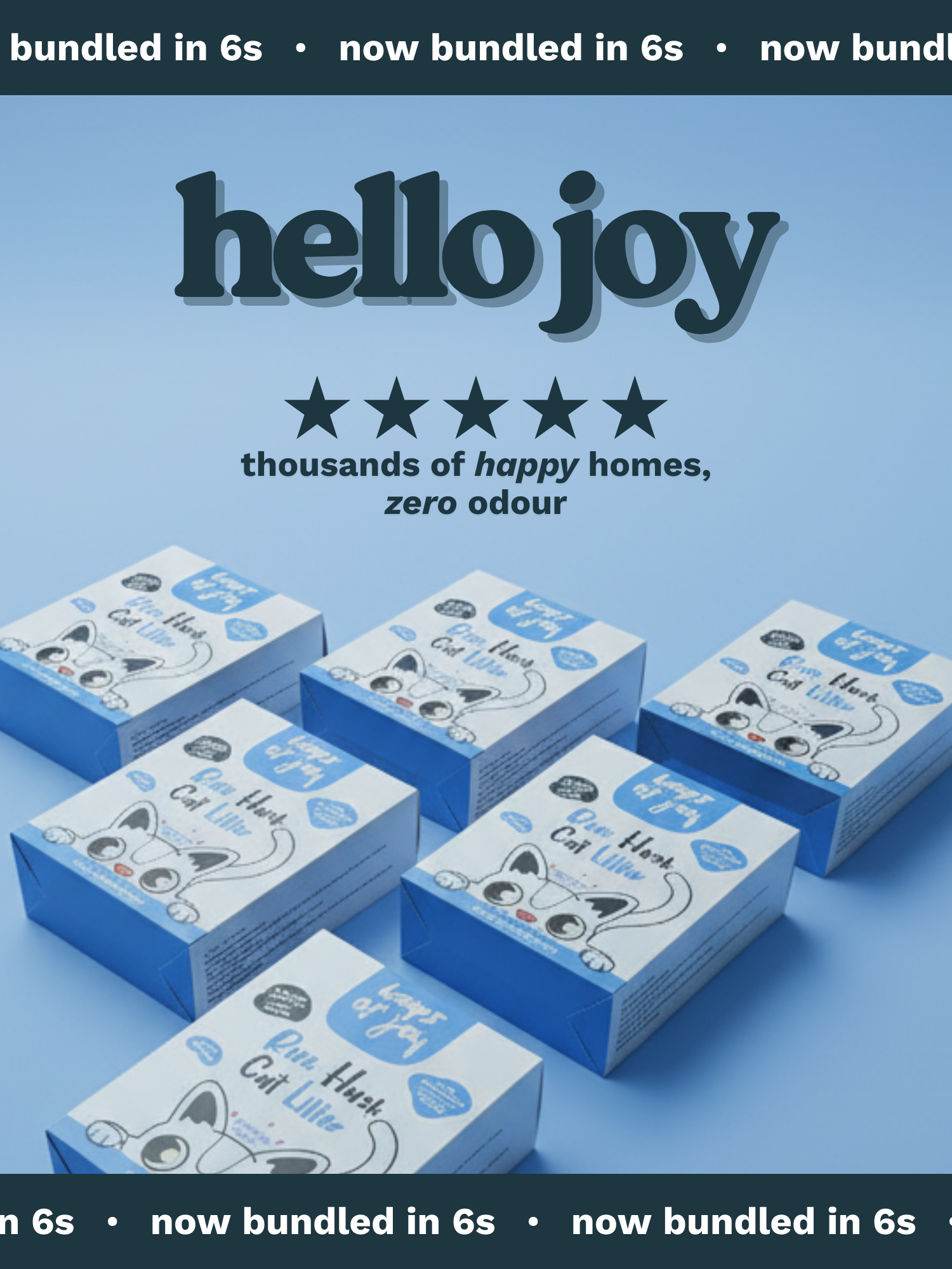 [Bundle of 6] Heaps Of Joy Cat Litter - Unscented, Premium Grade